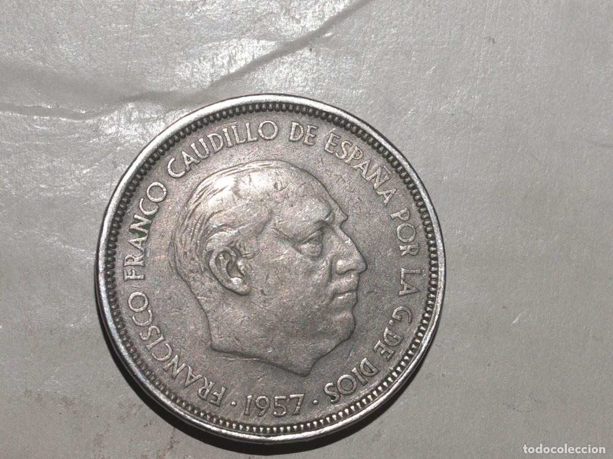 Monedas Franco: MONEDA DE 50 PTAS. 1957 ESTRELLAS 19 - 58. ERRORES DE ACU&Ntilde;ACION