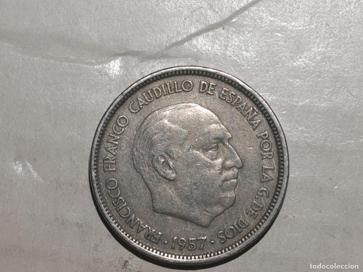 Monedas Franco: MONEDA DE 50 PTAS. DE 1957 ESTRELLAS 19 - 58 ERRORES DE ACU&Ntilde;ACION
