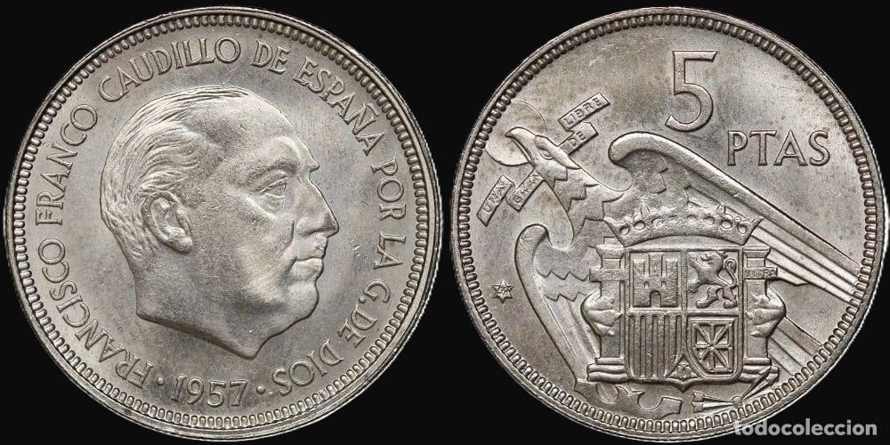 Monedas Franco: SPAIN 5 PESETAS 1957*59 UNC