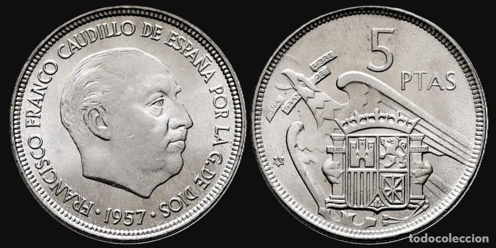 Monedas Franco: SPAIN 5 PESETAS 1957*61 UNC