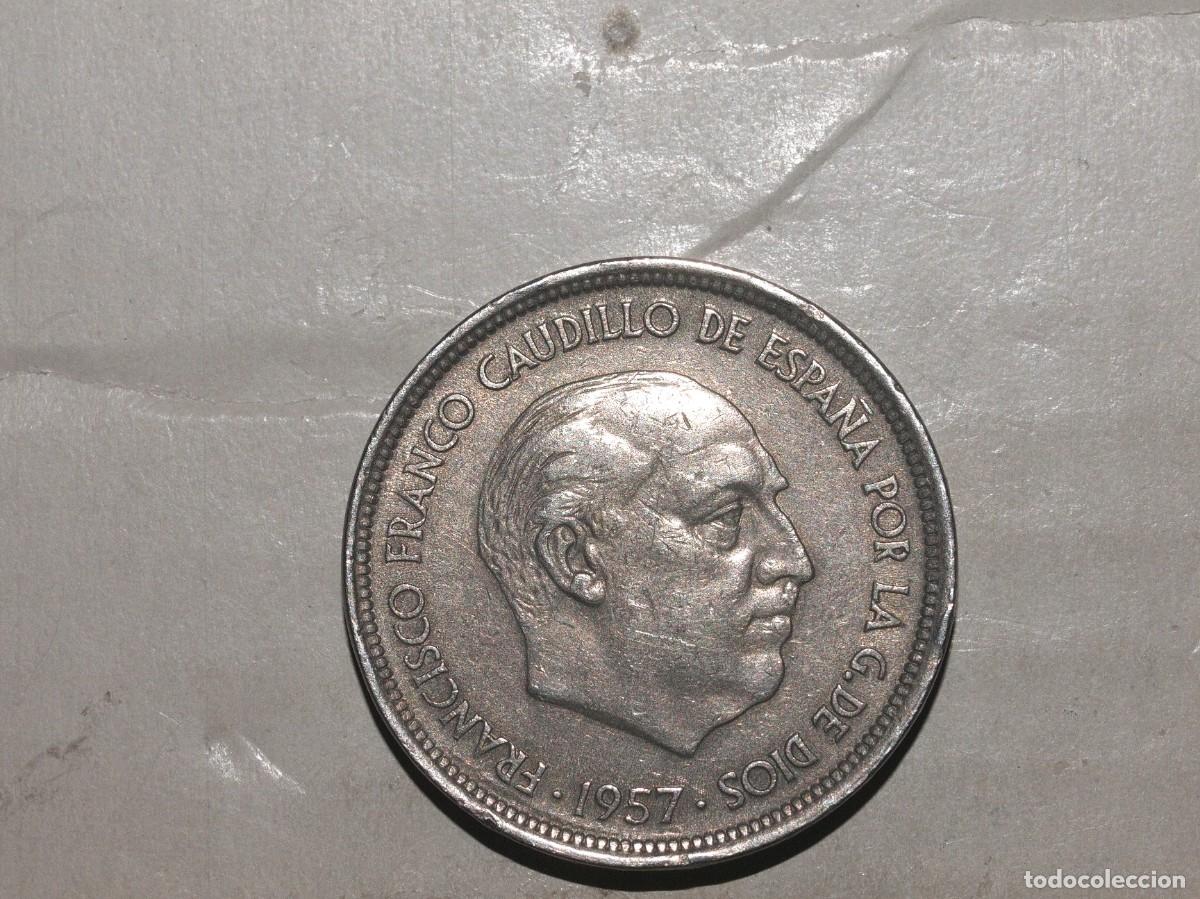 Monedas Franco: MONEDA DE 50 PTAS. DE 1957 ESTRELLAS 19/58 ERROR DE ACU&Ntilde;ACION