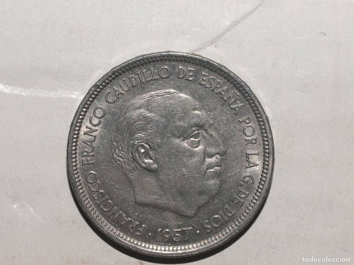 Monedas Franco: MONEDA DE 50 PTAS DE 1957 ESTRELLAS 19/58 ERROR DE ACU&Ntilde;ACION