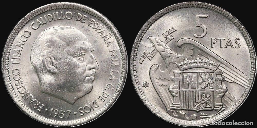 Monedas Franco: SPAIN 5 PESETAS 1957*67 UNC