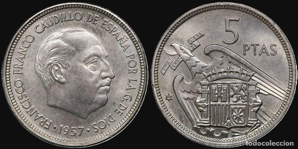 Monedas Franco: SPAIN 5 PESETAS 1957*69 UNC