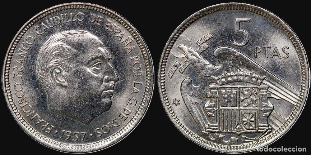 Monedas Franco: SPAIN 5 PESETAS 1957*71 PROFF