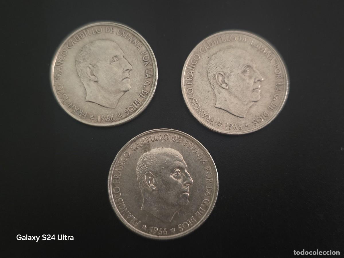 Monedas Franco: LOTE DE 3 MONEDAS DE 100 PESETAS DE 1966 *67...57 GRAMOS DE PLATA...BONITAS......LA DE LAS FOTOS