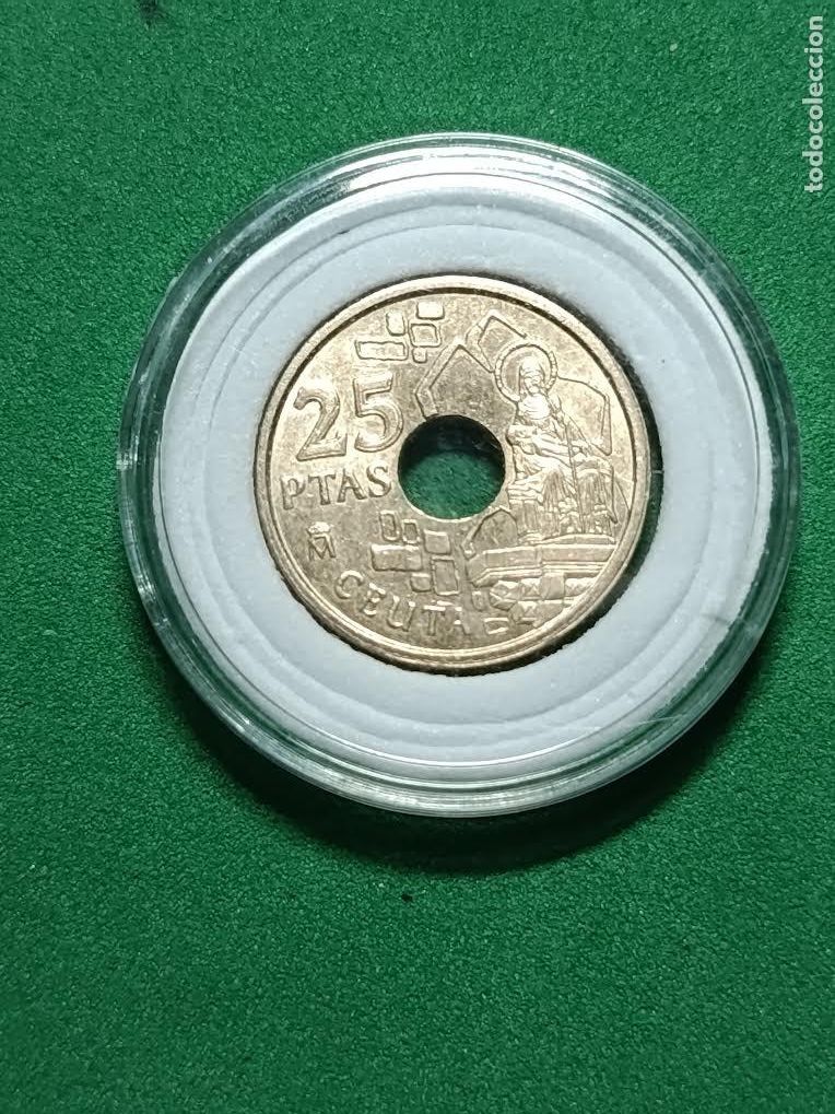 Monedas Franco: Moneda 25 Ptas 1998 Ceuta , Con errores - Foto 3