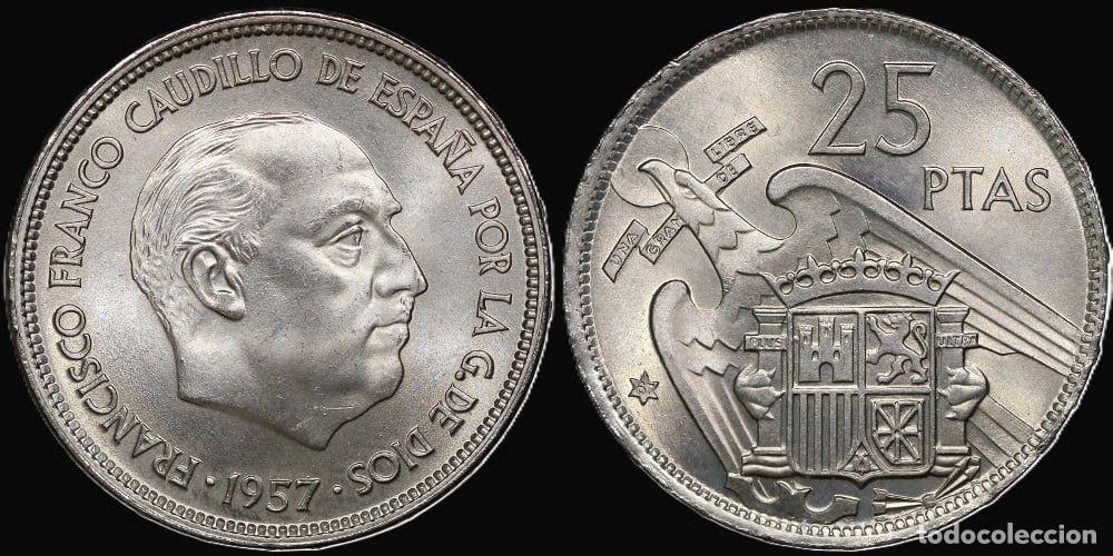 Monedas Franco: SPAIN 25 PESETAS 1957*67 UNC