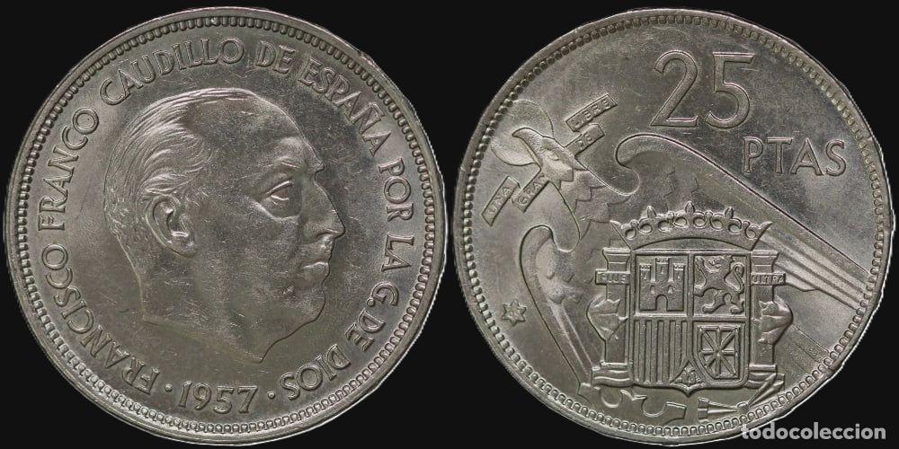 Monedas Franco: SPAIN 25 PESETAS 1957*69 VERY GOOD CONDITION