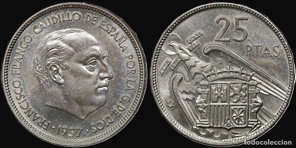 Monedas Franco: SPAIN 25 PESETAS 1957*69 UNC