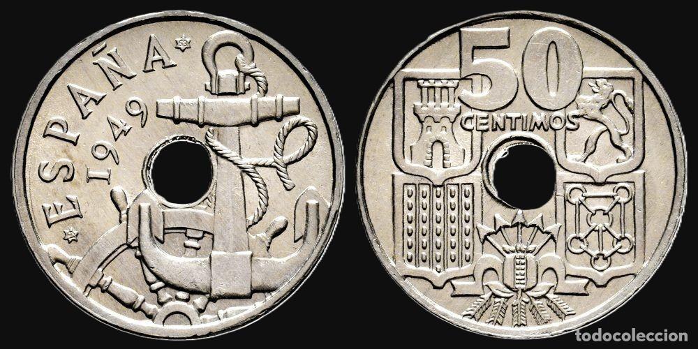 Monedas Franco: SPAIN 50 CENTIMOS 1949*19-53 UNC