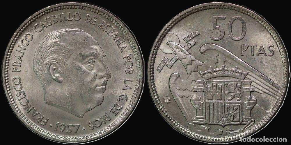 Monedas Franco: SPAIN 50 PESETAS 1957*58 UNC