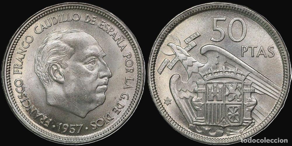 Monedas Franco: SPAIN 50 PESETAS 1957*58 UNC