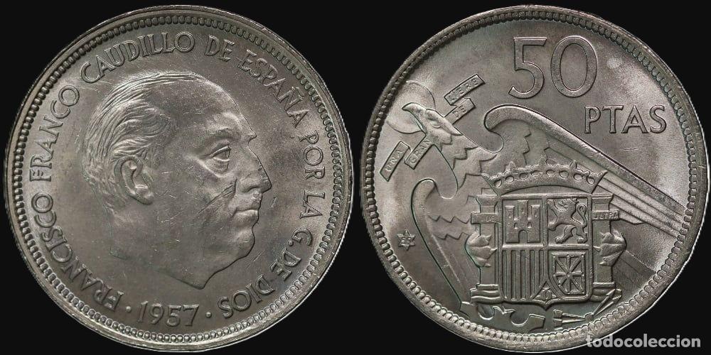 Monedas Franco: SPAIN 50 PESETAS 1957*59 UNC
