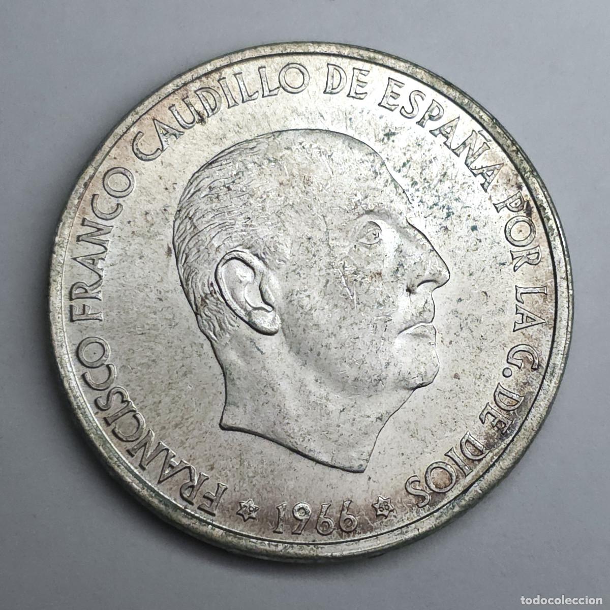 Monedas Franco: MONEDA DE PLATA ESPA&Ntilde;A 100 PESETAS FRANCO 1966 *19-68* SC