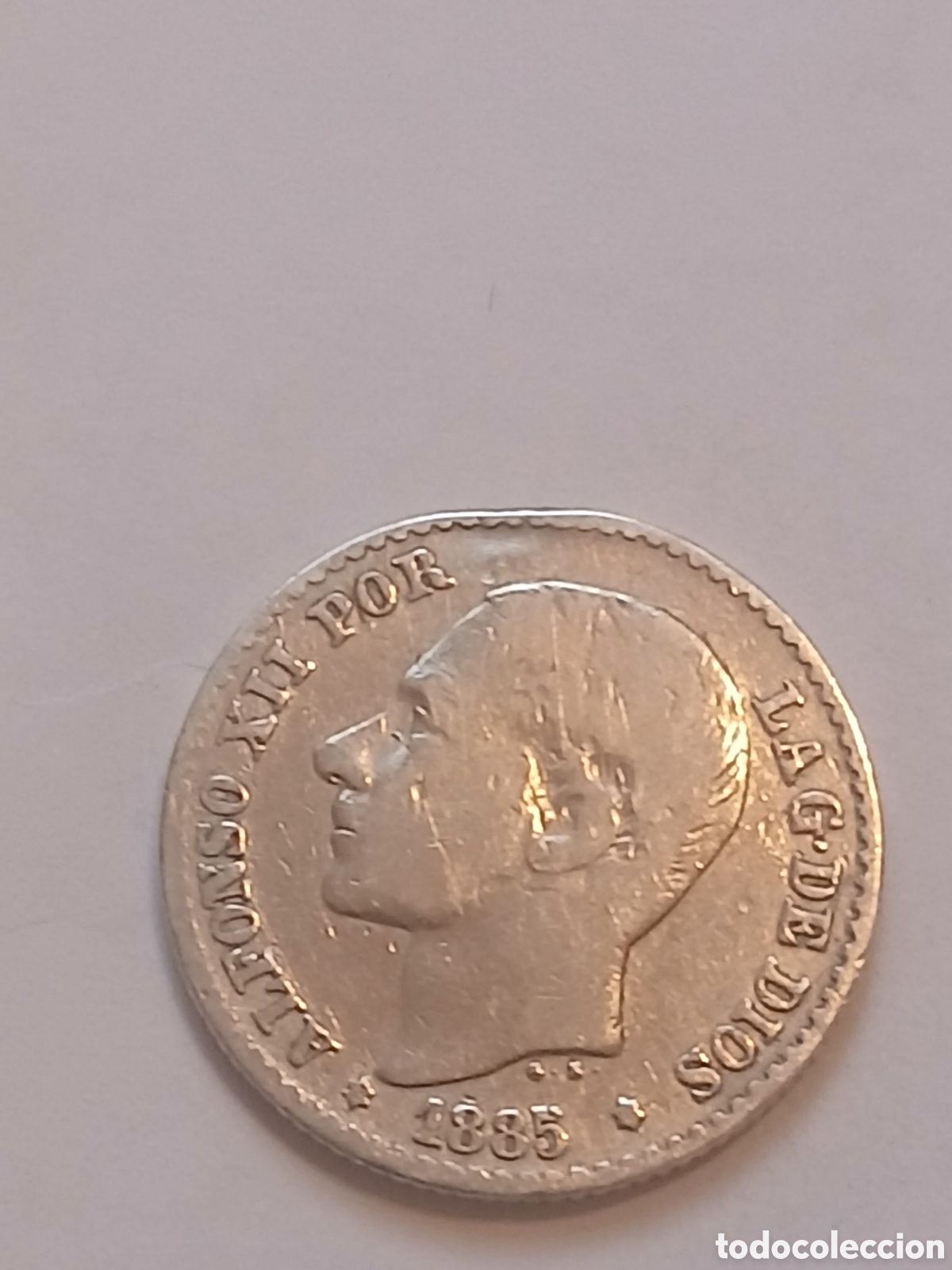 Monedas Franco: 50 C&Eacute;NTIMOS 1885 ALFONSO XII.plata