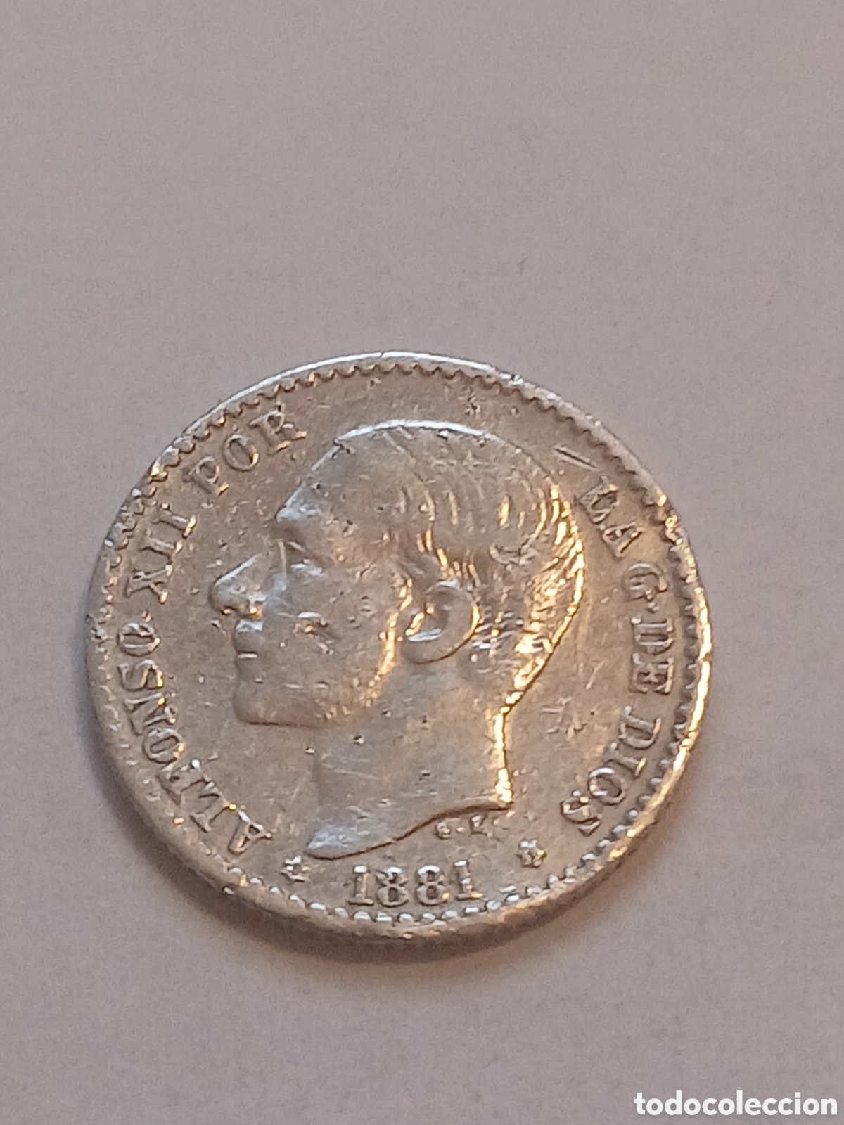 Monedas Franco: 50 C&Eacute;NTIMOS 1881 ALFONSO XII.plata