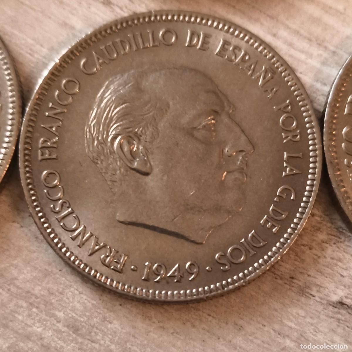 Monedas Franco: 5 pesetas 1949 con el rostro de francisco franco