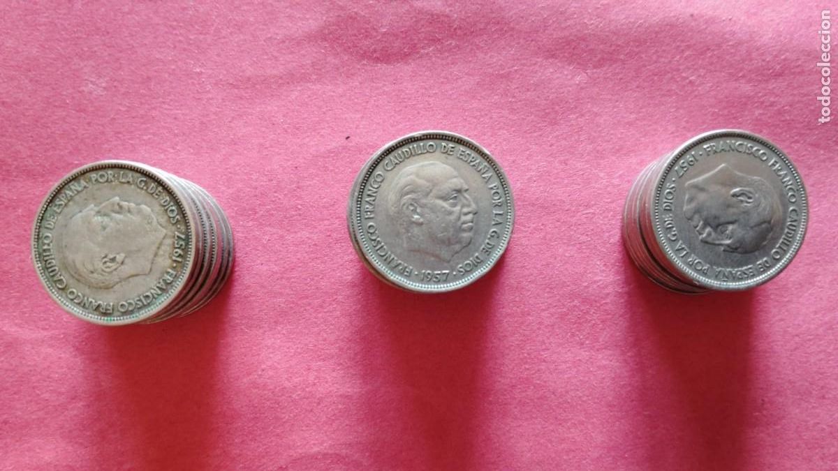 Monedas Franco: FRANCO.-MONEDAS.-LOTE DE 30 MONEDAS DE 25 PESETAS.-A&Ntilde;OS 1957.
