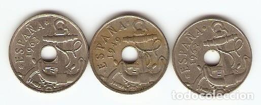 Monedas Franco: ANCLA Y TIMON TRES MONEDAS DE 50 CENTIMOS