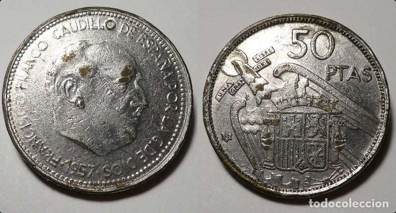 Monedas Franco: MONEDA DE ESTADO ESPA&Ntilde;OL 50 PESETAS 1957 FALSA DE EPOCA