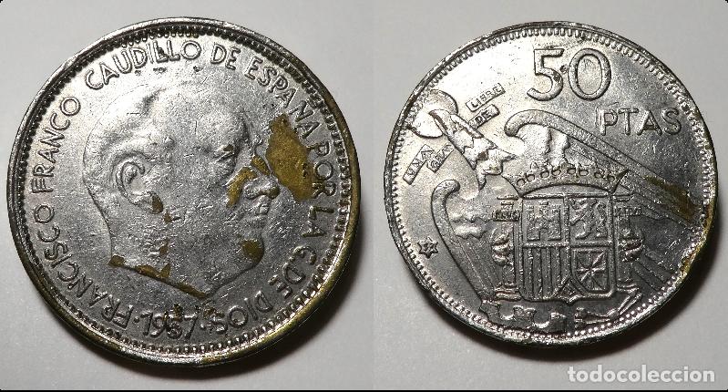 Monedas Franco: MONEDA DE ESTADO ESPA&Ntilde;OL 50 PESETAS 1957 FALSA DE EPOCA