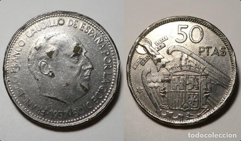 Monedas Franco: MONEDA DE ESTADO ESPA&Ntilde;OL 50 PESETAS 1957 FALSA DE EPOCA