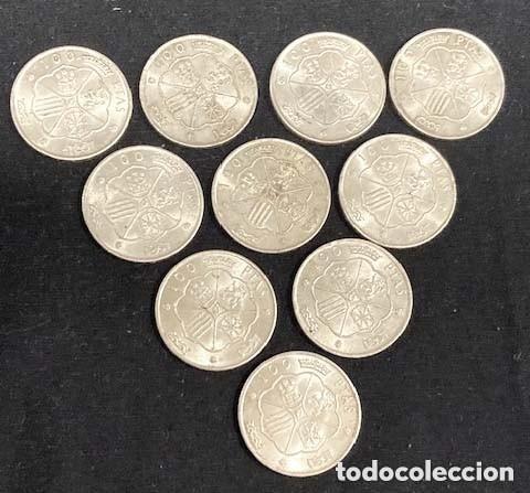 Monedas Franco: LOTE DE 10 MONEDAS DE FRANCO DE 100 PESETAS DE 1966 EN PLATA COMO NUEVAS A 25&euro; CADA UNA.