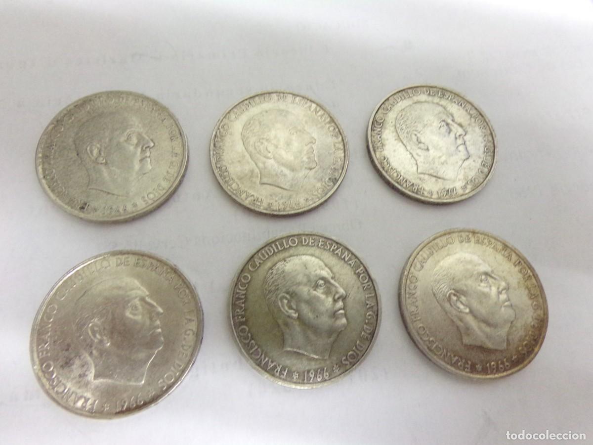 Monedas Franco: 6 monedas estado espa&ntilde;ol franco 100 pesetas plata todas estrellas visibles 66 67 68