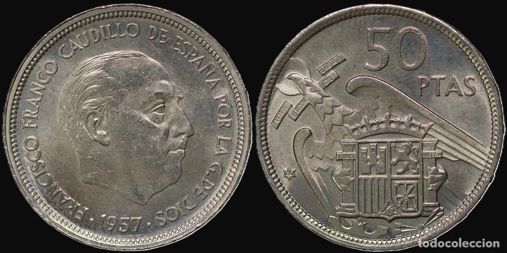 Monedas Franco: SPAIN 50 PESETAS 1957*60 UNC