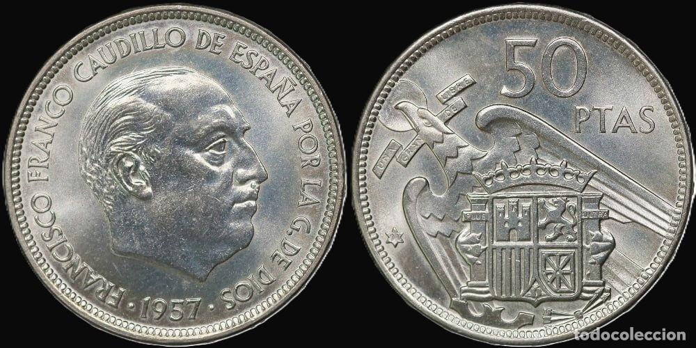 Monedas Franco: SPAIN 50 PESETAS 1957*71 PROFF