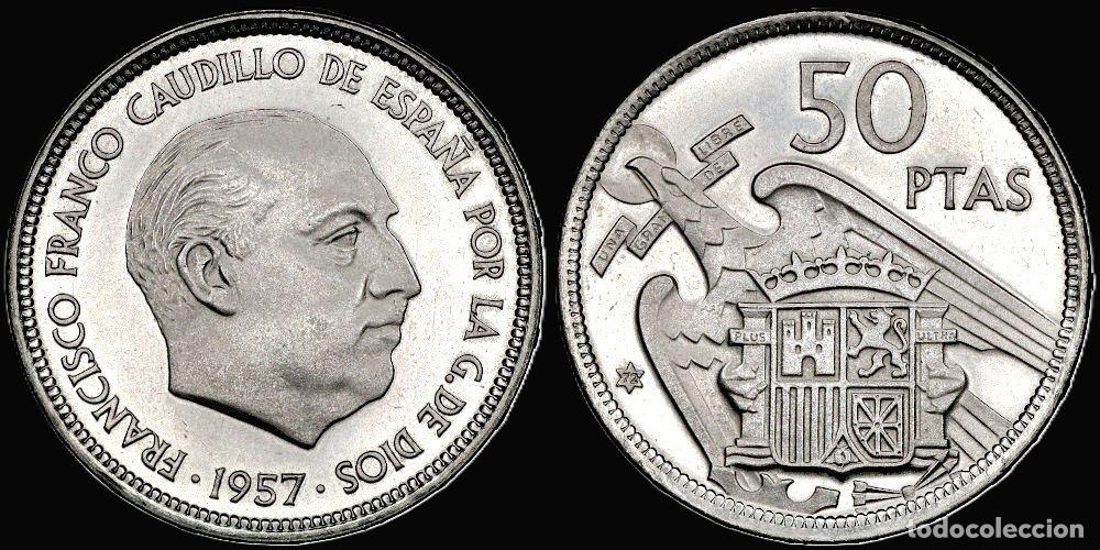 Monedas Franco: SPAIN 50 PESETAS 1957*72 PROFF