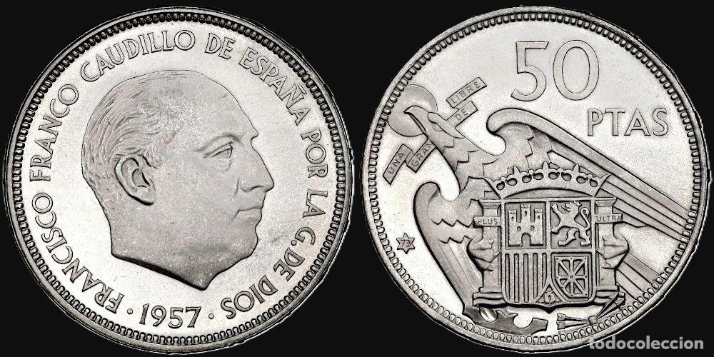 Monedas Franco: SPAIN 50 PESETAS 1957*73 PROFF