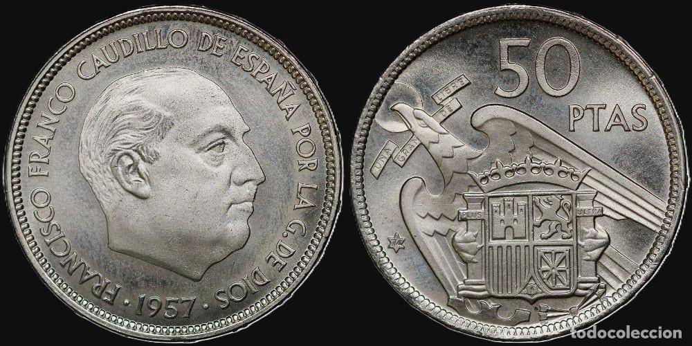Monedas Franco: SPAIN 50 PESETAS 1957*74 PROFF