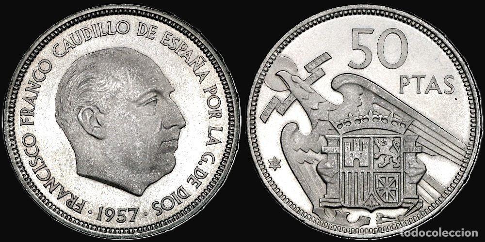Monedas Franco: SPAIN 50 PESETAS 1957*75 PROFF