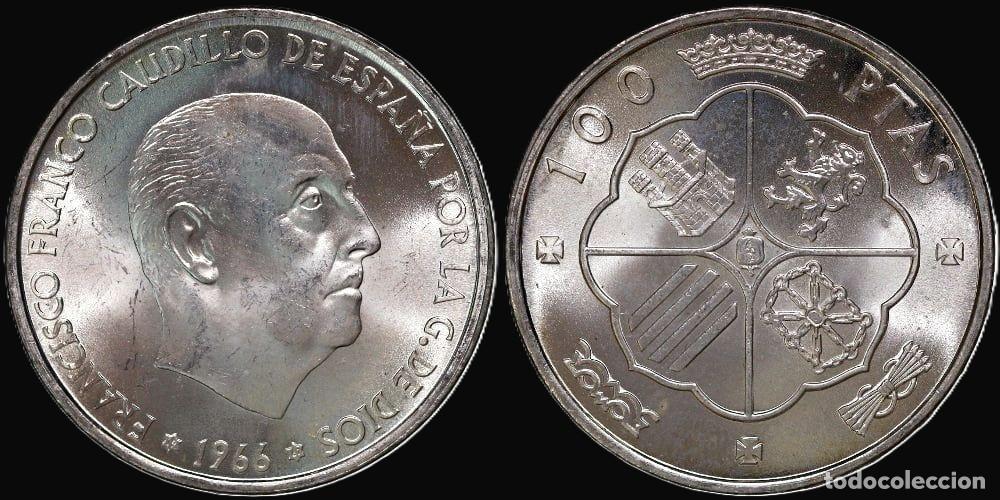 Monedas Franco: SPAIN 100 PESETAS 1966*67 UNC