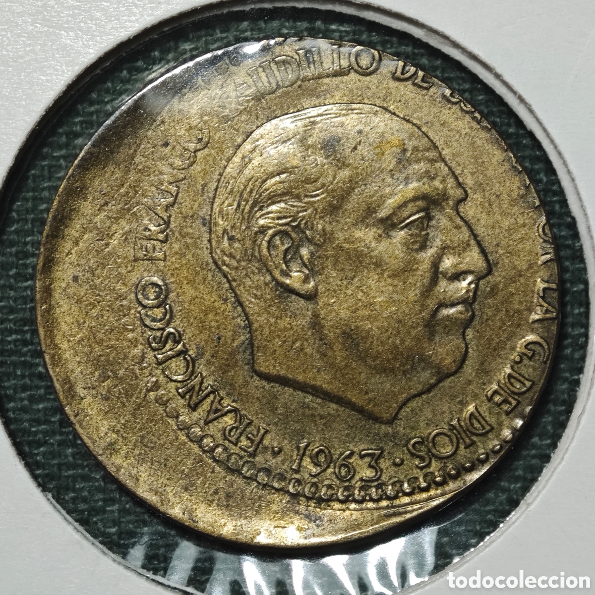 Monedas Franco: 1 PESETA DEL ESTADO ESPA&Ntilde;OL CON FECHA 1963 (*-65) DESPLAZADA 25% en