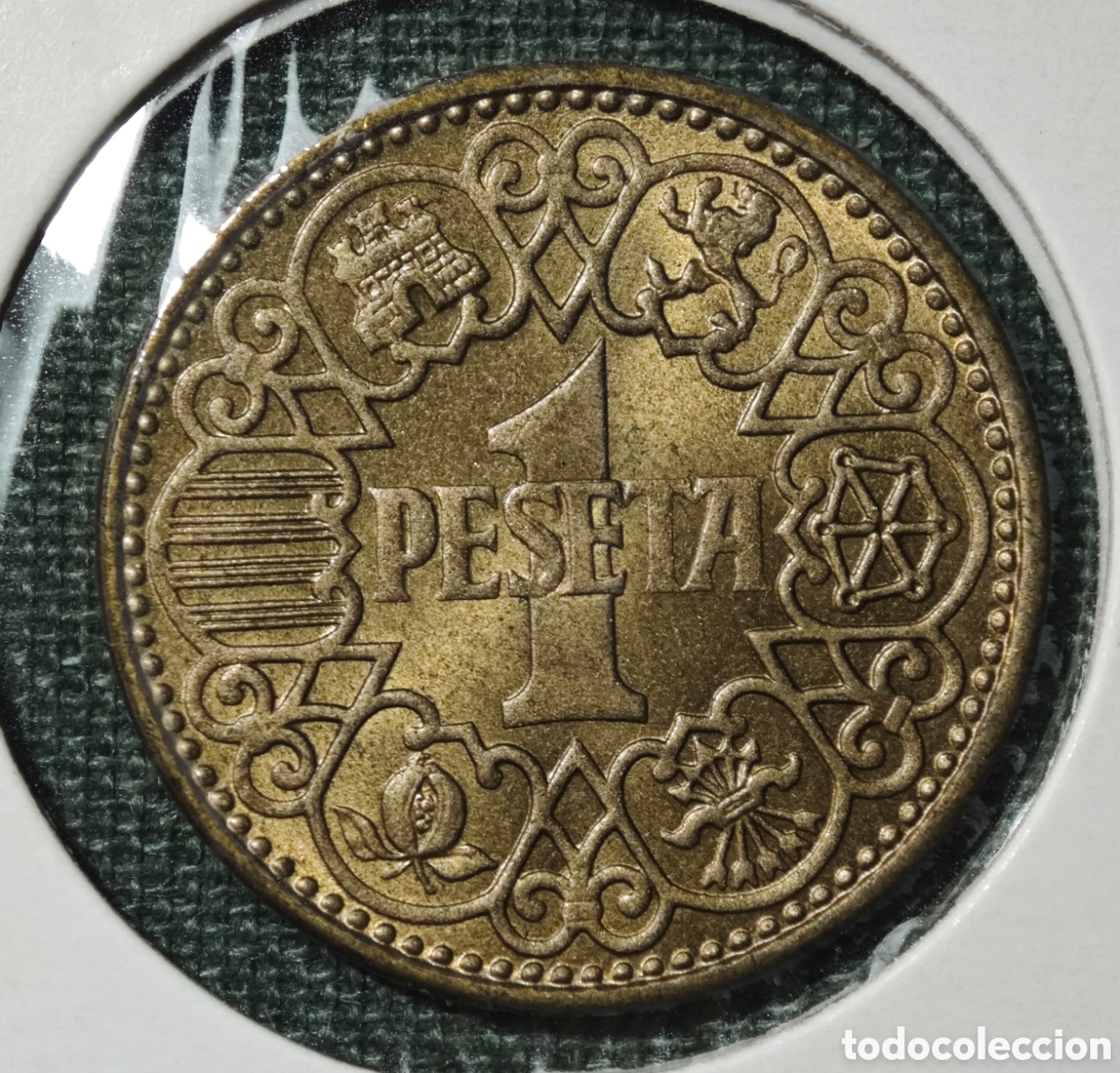 Monedas Franco: 1 PESETA ESTADO ESPA&Ntilde;OL CON FECHA 1944 SIN CIRCULAR BRILLO ORIGINAL