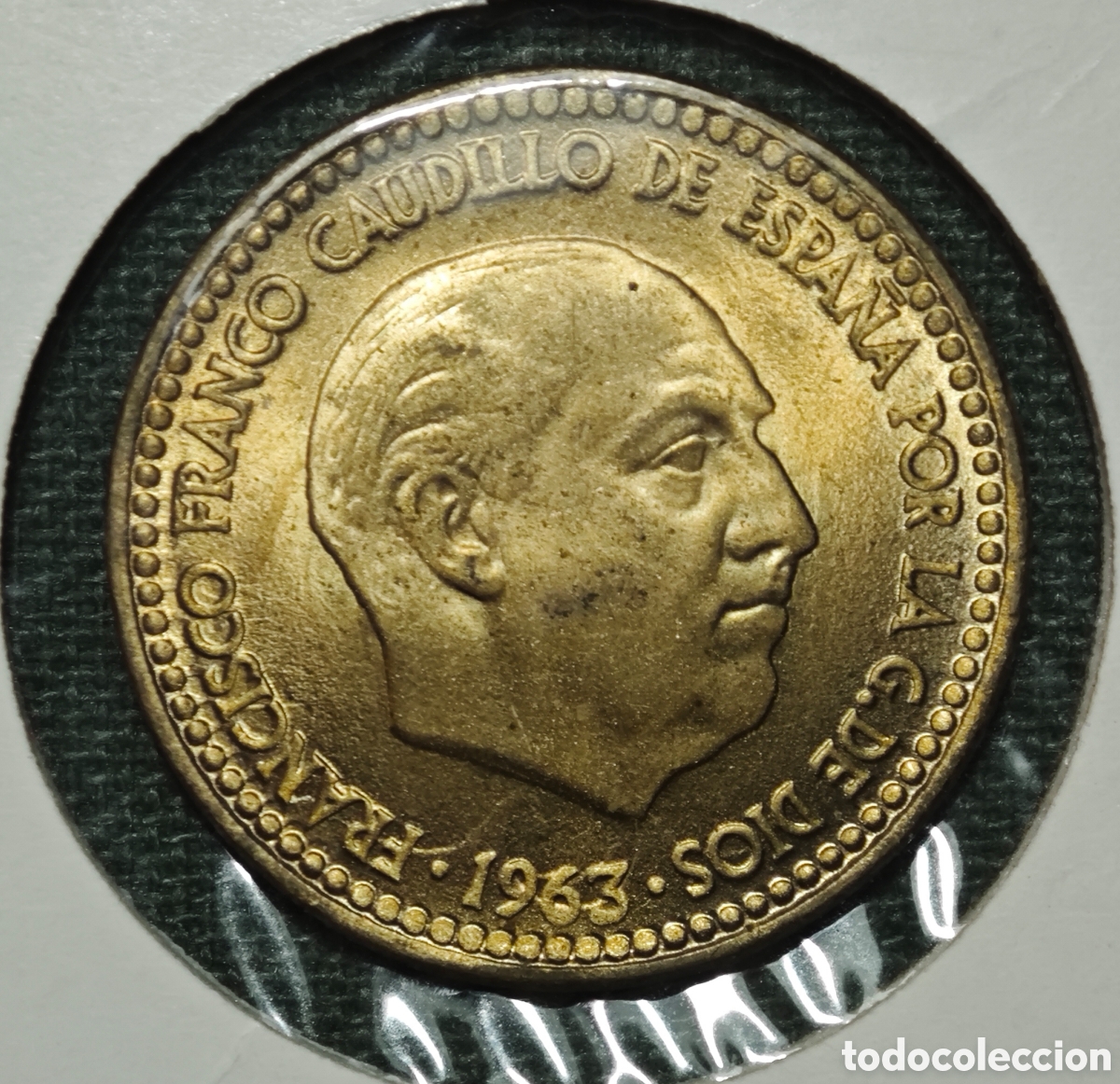Monedas Franco: 1 PESETA 1963 (*19-66) ESTADO ESPA&Ntilde;OL FRANCISCO FRANCO VARIANTE CONTRAMARCADA SIN CIRCULAR