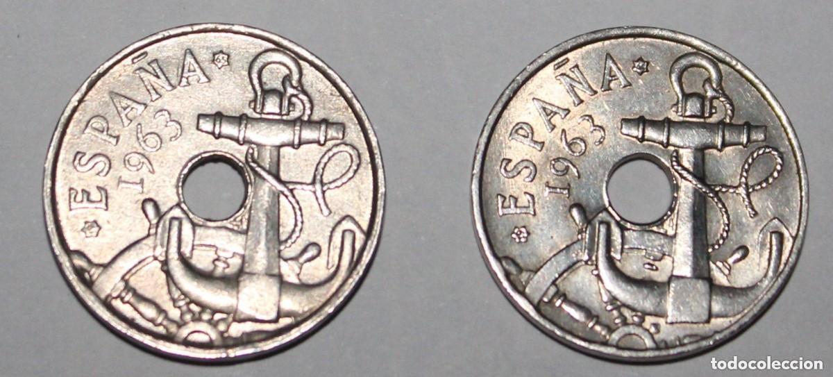 Monedas Franco: LOTE DOS MONEDAS DE 50 C&Eacute;NTIMOS 1963 ESTRELLAS 64 Y 65 MUY BIEN CONSERVADAS.