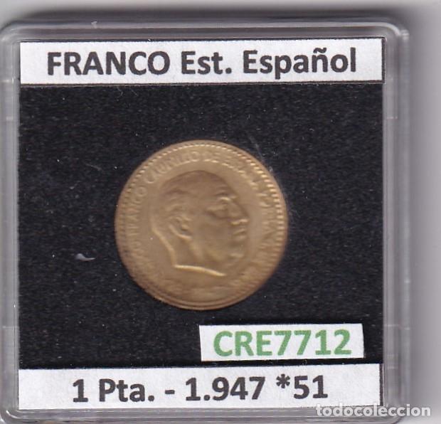 Monedas Franco: CRE7712 MONEDA ESPA&Ntilde;A ESTADO ESPA&Ntilde;OL 1 PESETA 1947 *51