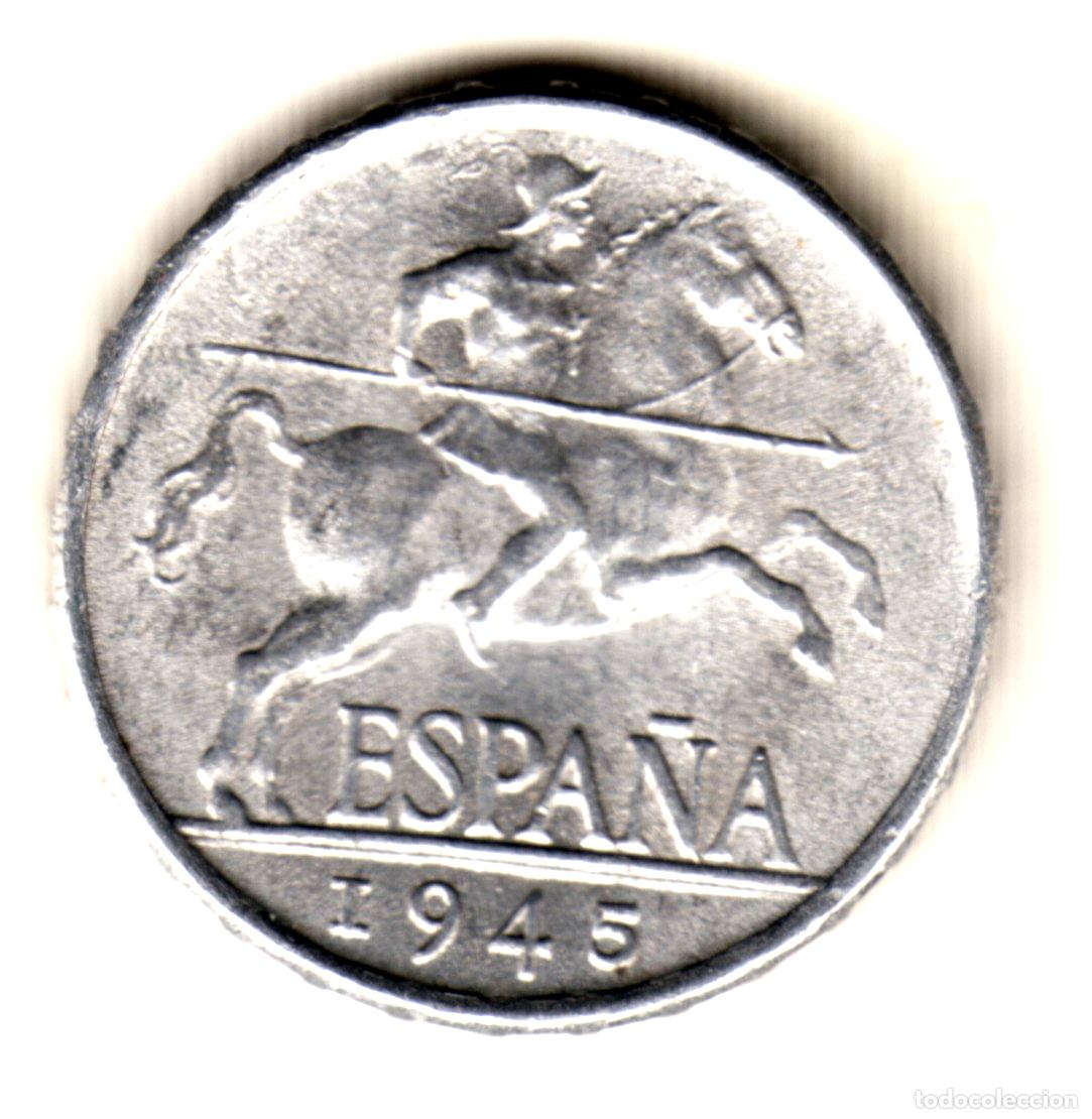 Monedas Franco: ESPA&Ntilde;A: 5 Centimos 1945 JINETE IBERICO S/C