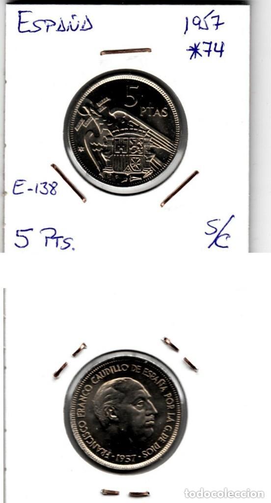 Monedas Franco: E0138 MONEDA ESPA&Ntilde;A 5 PESETAS 1957 ESTRELLA 74