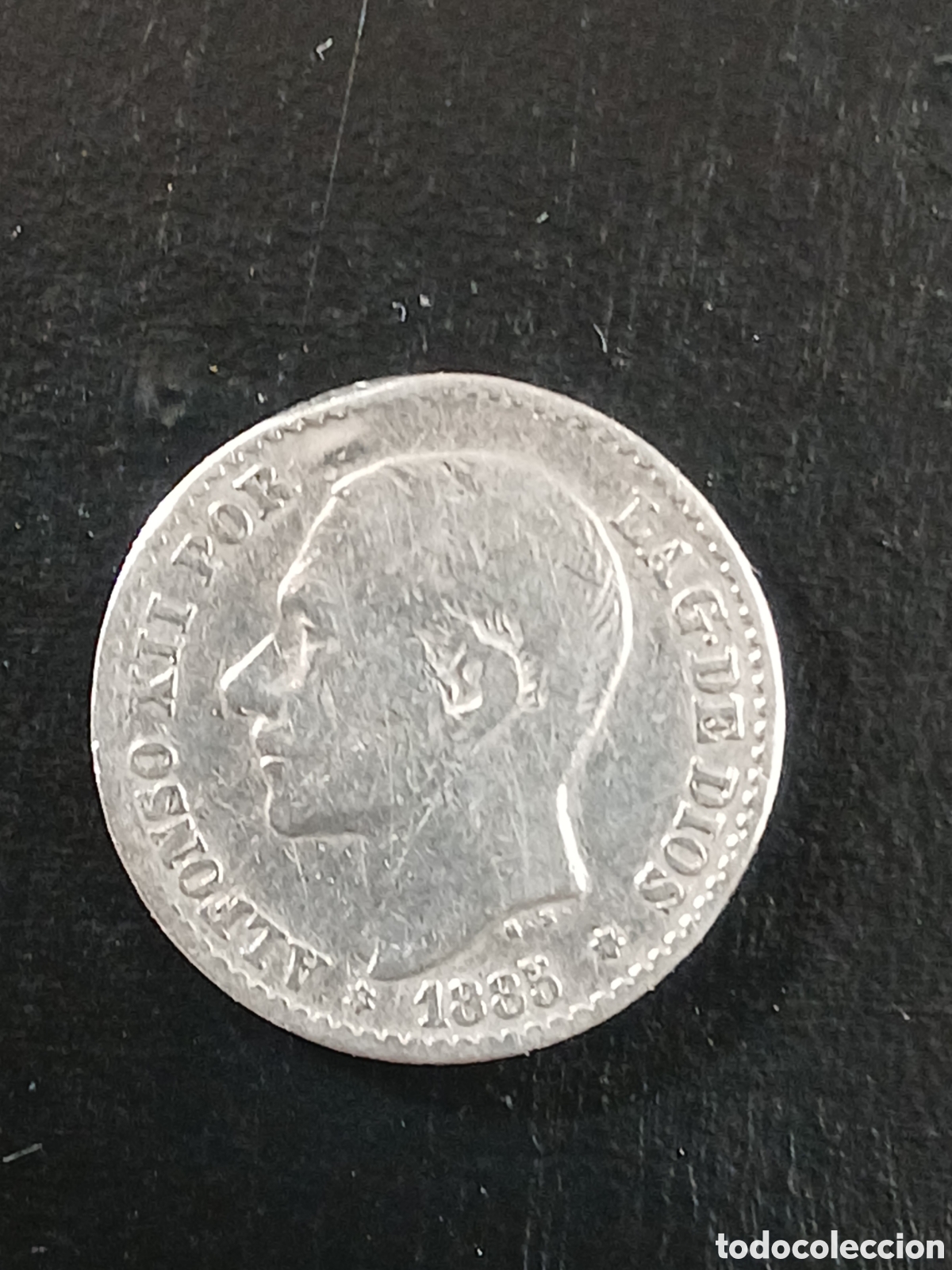 Monedas Franco: 50 c&eacute;ntimos 1885 alfonso xll.plata