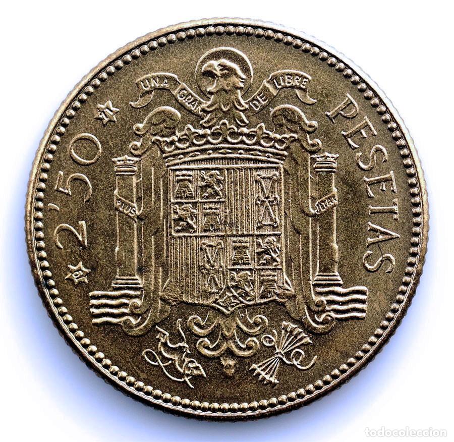 Monedas Franco: Franco. 2,50 Pesetas. 1953*19-71. Madrid. Procedente Tira FNMT. 7 g. Escasa