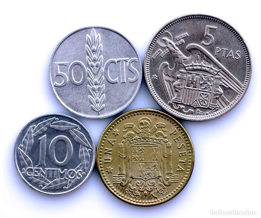 Monedas Franco: Sc-Franco. Serie 4 valores procedentes de tira FNMT. *71. SC/PROOF. Escasas.