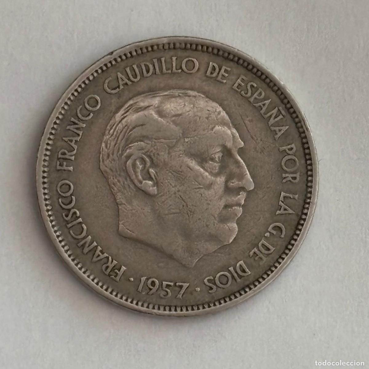 Monedas Franco: MONEDA DE 25 PESETAS 1957 ESTRELLA 61 (FOTO)