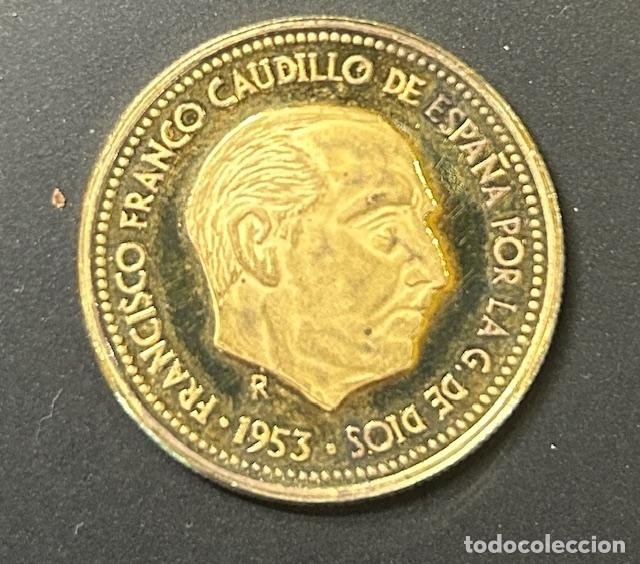 Monedas Franco: CRE4242BIS MONEDA 2,5 PESETAS 1953 PLATA CON BA&Ntilde;O DE ORO