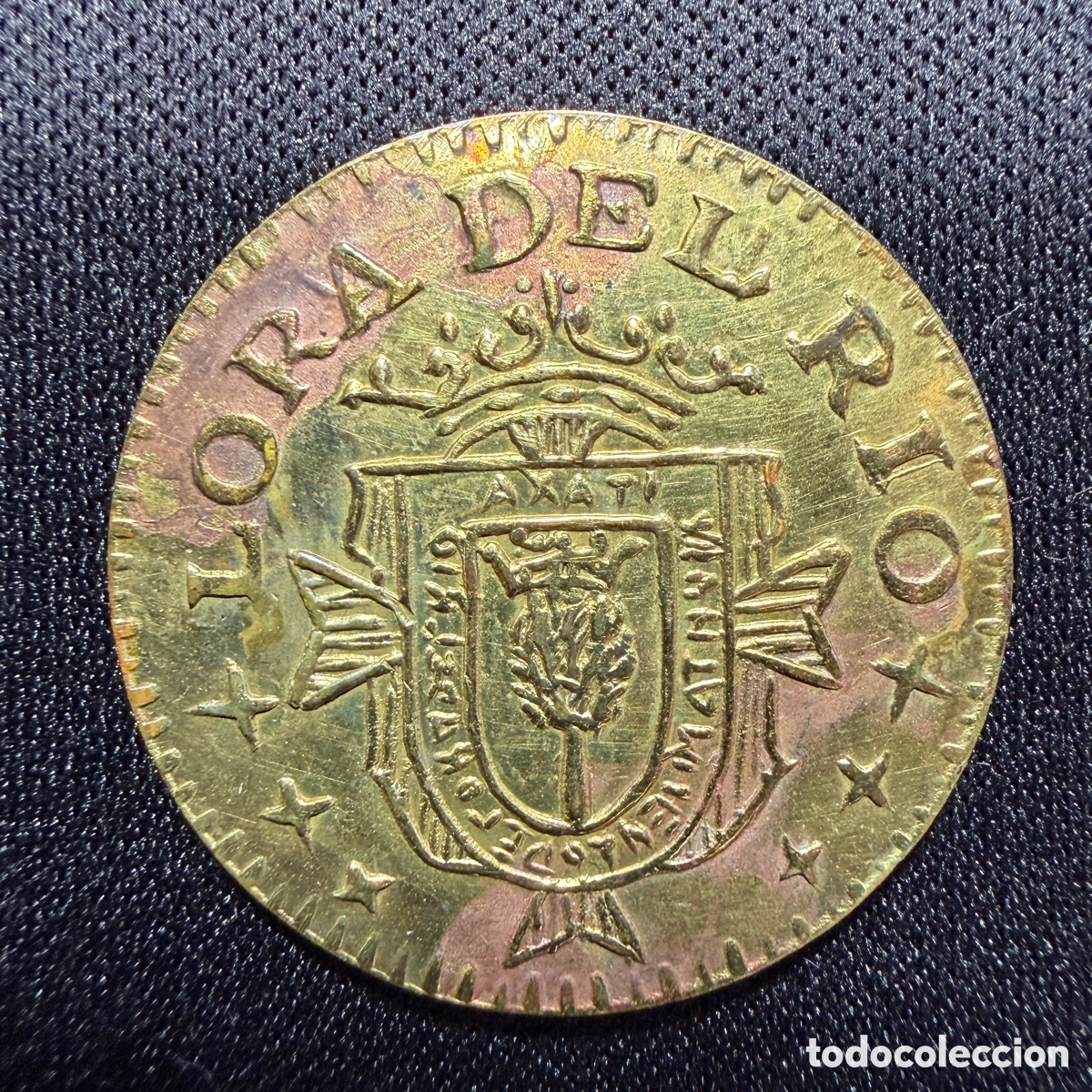 Monedas Franco: 25 c&eacute;ntimos Lora Del R&iacute;o. Curso interior. Posible R&eacute;plica. - Foto 2