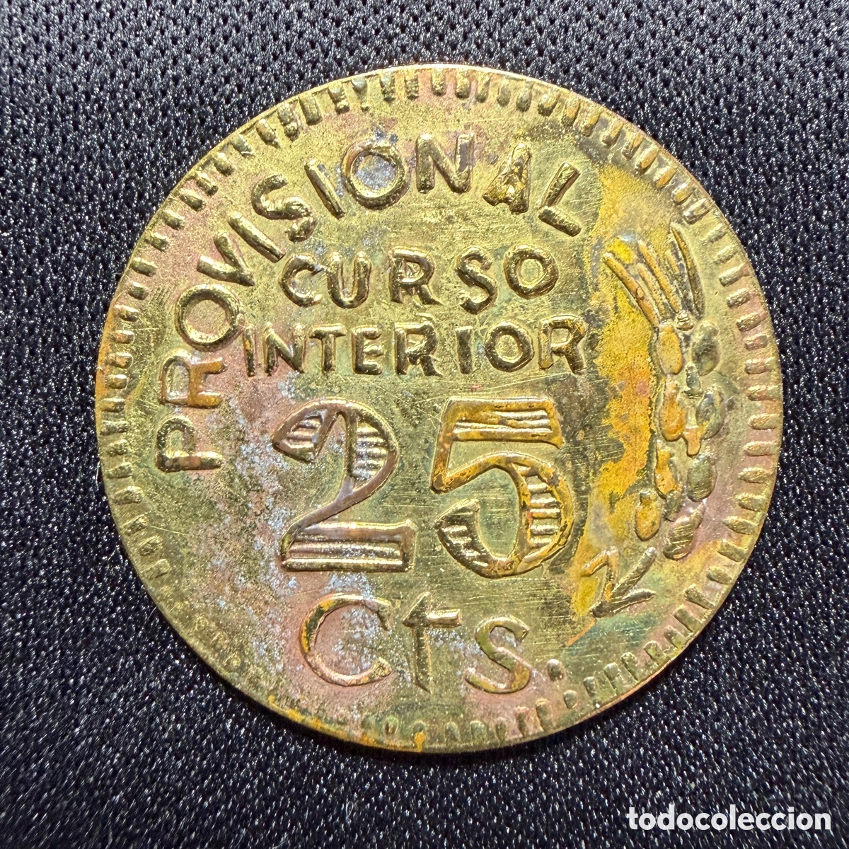 Monedas Franco: 25 c&eacute;ntimos Lora Del R&iacute;o. Curso interior. Posible R&eacute;plica.